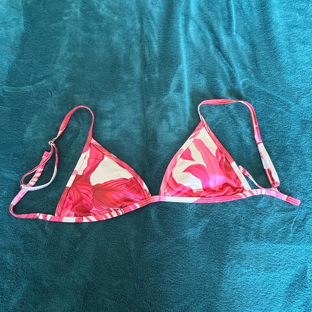 Pacsun LA Hearts Pink Tropical Bikini Top